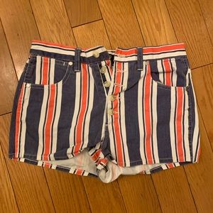 BDG Hi Rise Stripe Shorts